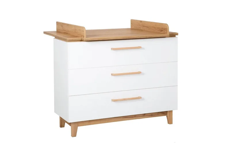 Wickelkommode Finn, Wickeltisch mit Aufsatz - Soft Close - 3 Schubladen by roba in White – product photo 3 of 5