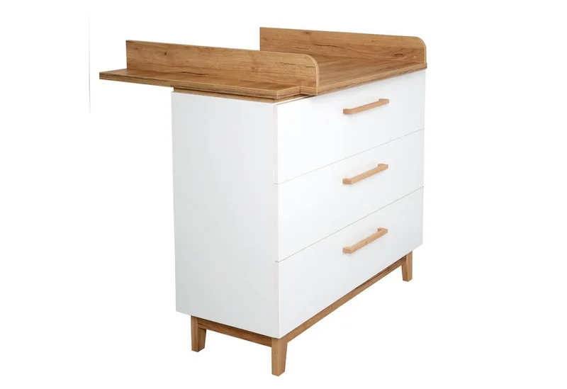 Wickelkommode Finn, Wickeltisch mit Aufsatz - Soft Close - 3 Schubladen by roba in White – product photo 4 of 5