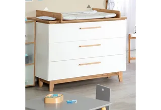 Wickelkommode Finn, Wickeltisch mit Aufsatz - Soft Close - 3 Schubladen by roba in White – product photo 2 of 5