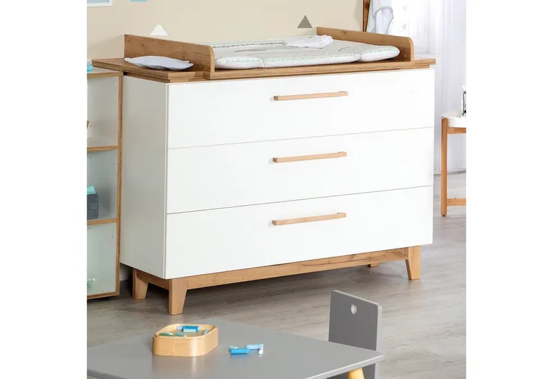 Wickelkommode Finn, Wickeltisch mit Aufsatz - Soft Close - 3 Schubladen by roba in White – product photo 2 of 5