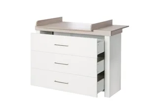 Wickelkommode Lucy, Wickeltisch mit Wickelansatz - Soft-Close - 3 Schubladen - Weiß by roba – product photo 3 of 5