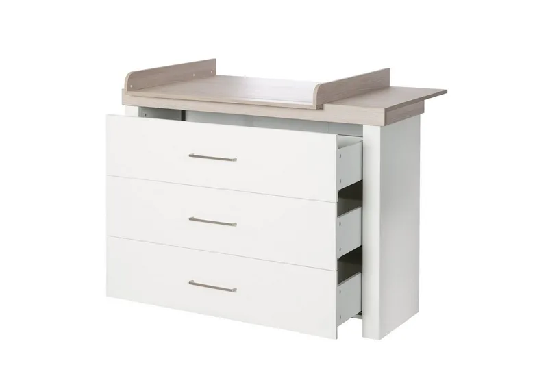 Wickelkommode Lucy, Wickeltisch mit Wickelansatz - Soft-Close - 3 Schubladen - Weiß by roba – product photo 3 of 5