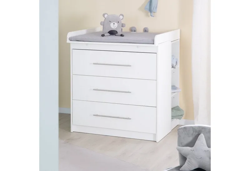 Wickelkommode Maren, mit abnehmbarem Aufsatz, schmal, 3 Schubladen by roba in White – product photo 3 of 5