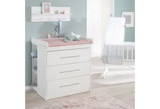 Wickelkommode Maren, mit abnehmbarem Aufsatz, schmal, 3 Schubladen by roba in White – product photo 2 of 5