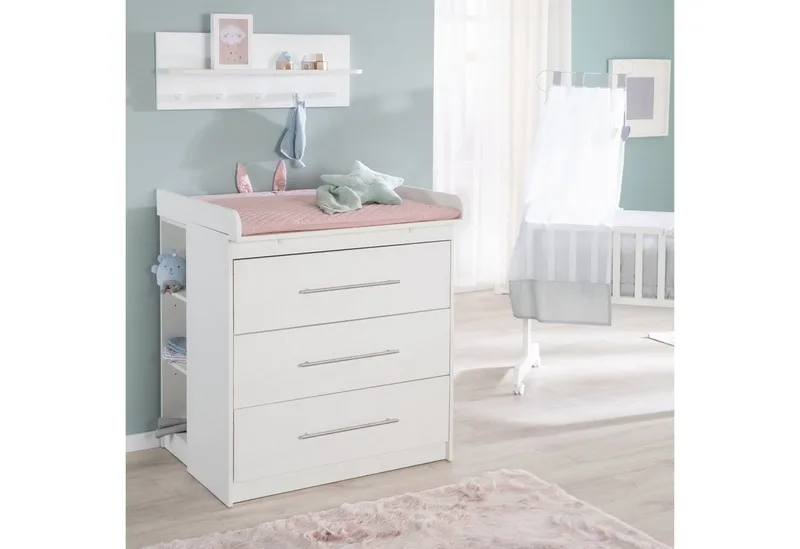 Wickelkommode Maren, mit abnehmbarem Aufsatz, schmal, 3 Schubladen by roba in White – product photo 2 of 5