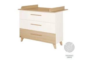 Wickelkommode Theo - Wickelkommode aus Holz in modernem Design, Wickelhöhe 90,5 cm - Schubladen mit Vollauszug - Ulme by roba in White – product photo 5 of 5