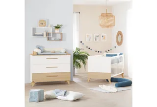 Wickelkommode Theo - Wickelkommode aus Holz in modernem Design, Wickelhöhe 90,5 cm - Schubladen mit Vollauszug - Ulme by roba in White – product photo 2 of 5