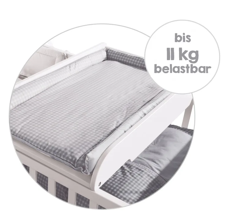 Wickelplatte Adam & Eule, inkl. Wickelauflage – zum Aufsetzen auf Baby- & Kinderbetten von roba in Weiß – Produktfoto 4 von 4