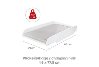 Wickelplatte roba Style, platzsparend, inkl. Wickelauflage von roba in Weiß – Produktfoto 4 von 5