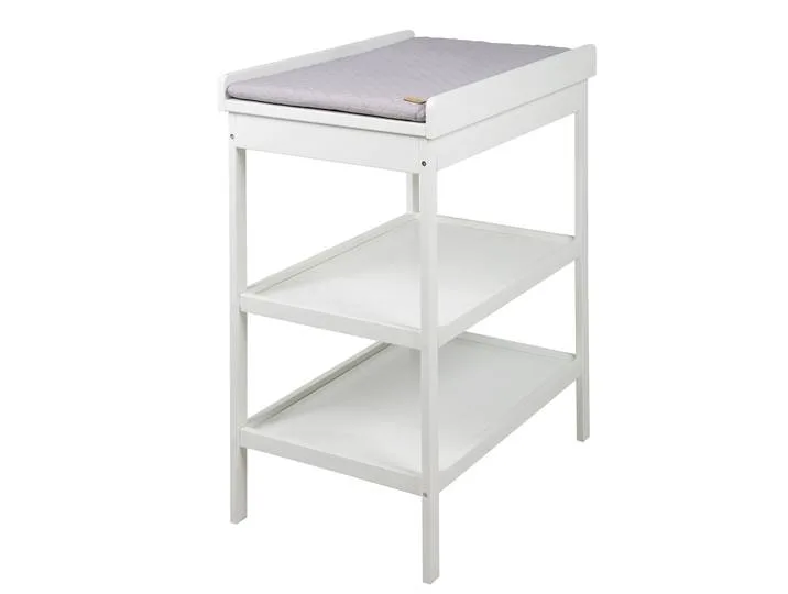 Wickelregal, weiß lackiert, inkl. Wickelauflage 'roba style grau', platzsparend, Höhe 93,5cm från roba – produktbild