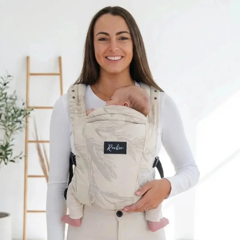 Premium Elite draagzak - Design buikdrager en rugdrager - Comfortabel en ergonomisch baby spullen - Babydrager vanaf Geboorte - Ook voor Peuter - Biologisch katoen by Rookie in Leaves – product photo