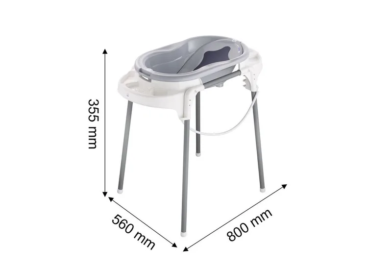 Babybadewanne Babybadewanne mit Ständer aus robustem Stahl de Rotho Babydesign en Gris – photo produit 5 sur 5