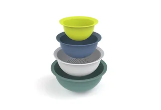Schüssel Caruba Set mit 3 Schalen und 1 Sieb, Kunststoff (PP) BPA-frei, Kunststoff von Rotho Babydesign in Mehrfarbig – Produktfoto 3 von 5