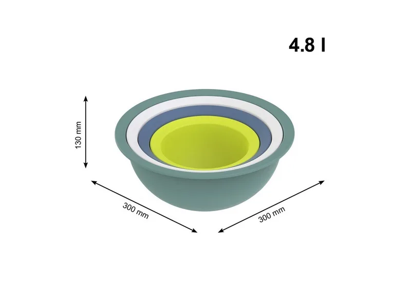 Schüssel Caruba Set mit 3 Schalen und 1 Sieb, Kunststoff (PP) BPA-frei, Kunststoff von Rotho Babydesign in Mehrfarbig – Produktfoto 4 von 5