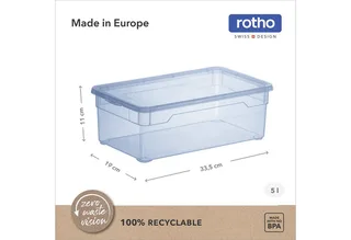 Stapelbox 5L Kiste mit Deckel, modular für Schrank & Regal (Sichtboxen-Set, 6 St., 6er-Set), transparentes Design van Rotho Babydesign in Wit – productfoto 4 van 4