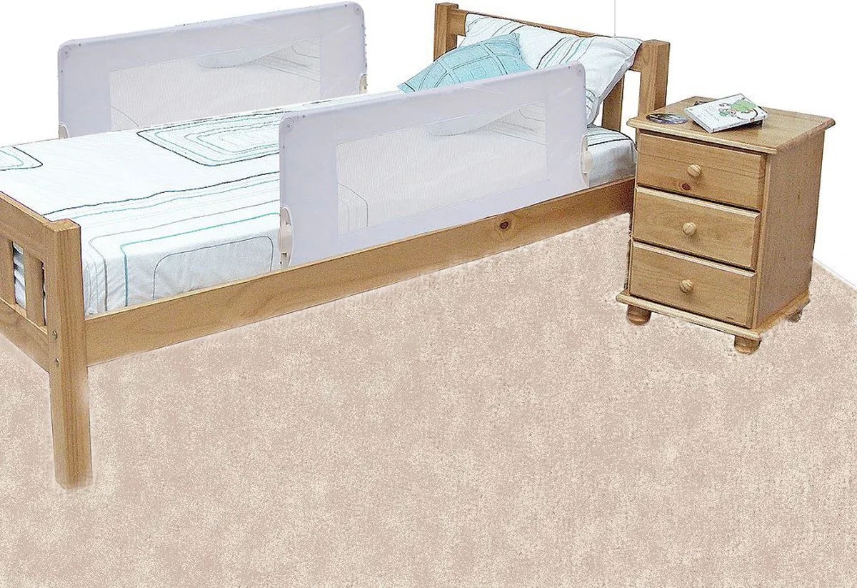 Dubbelzijdig Bedhek, 100cm Breed x 40cm Hoog van Safetots in Wit – productfoto