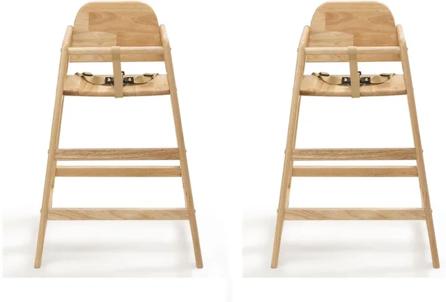 Eenvoudig Stapelbare Houten Kinderstoel 2st., Naturel