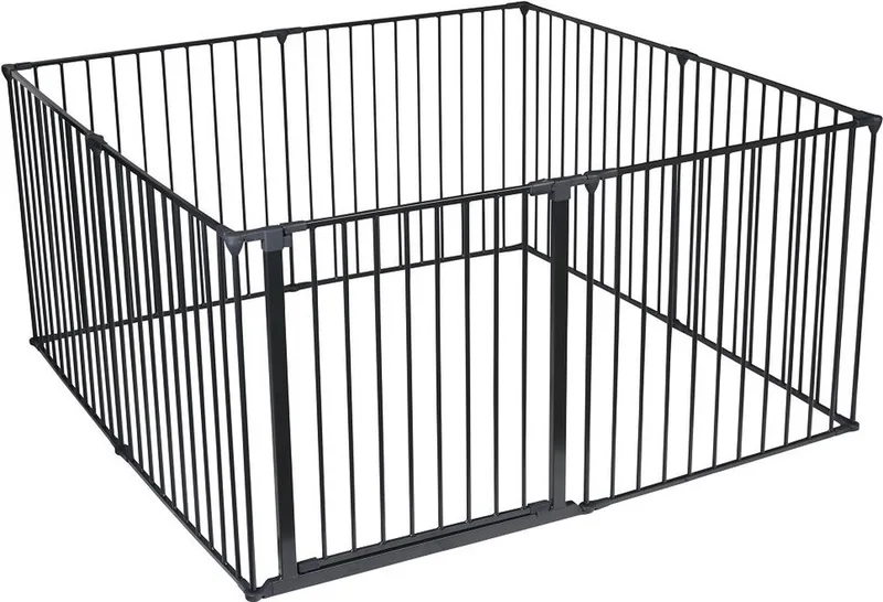 Grondbox, 144cm x 144cm, Zwart, 70cm Hoog, Baby Speelpen de Safetots en Noir – photo produit