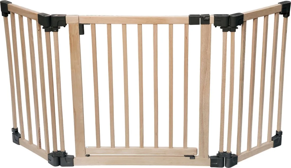 Houten Meer Panelen Veiligheidshek, Tot 176cm, Naturel Hout van Safetots in Natuurlijk (Tot 176cm) – productfoto