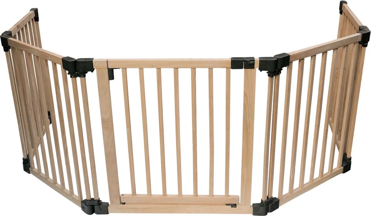Houten Meer Panelen Veiligheidshek, Tot 336cm, Naturel Hout van Safetots in Natuurlijk (Tot 336cm) – productfoto