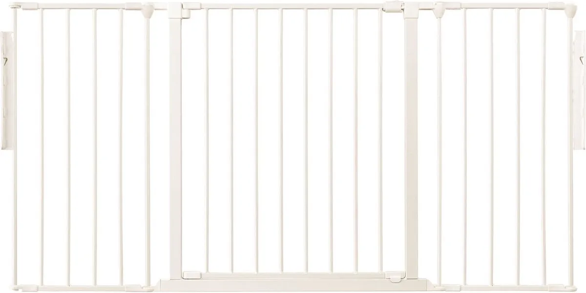 Kamerbreedhek, Panelenhek, Tot 148cm Breed, Wit, 70cm Hoog van Safetots in Wit – productfoto