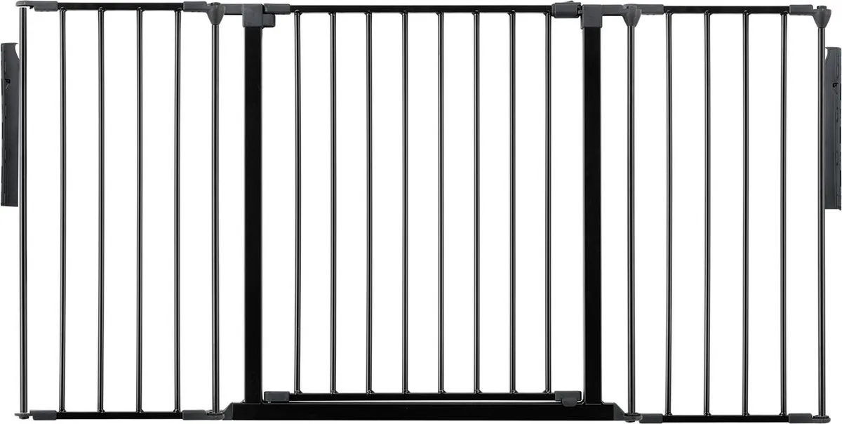 Kamerbreedhek, Panelenhek, Tot 148cm Breed, Zwart, 70cm Hoog fra Safetots i Sort – produktbillede