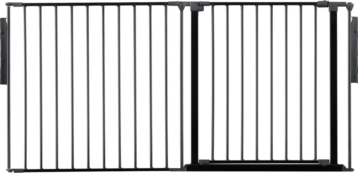 Kamerbreedhek, Panelenhek, Tot 154cm Breed, Zwart, 70cm Hoog by Safetots in Black – product photo