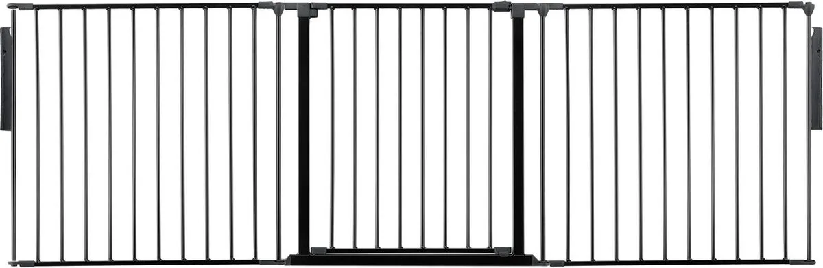 Kamerbreedhek, Panelenhek, Tot 226cm Breed, Zwart, 70cm Hoog van Safetots in Zwart – productfoto
