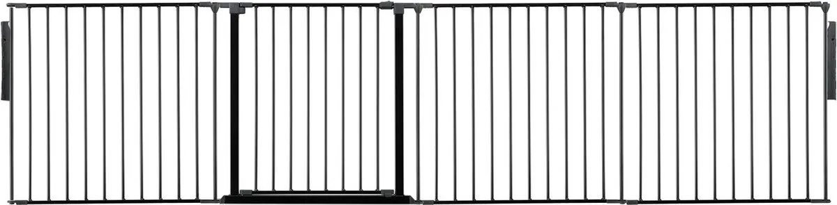Kamerbreedhek, Panelenhek, Tot 298cm Breed, Zwart, 70cm Hoog van Safetots in Zwart – productfoto
