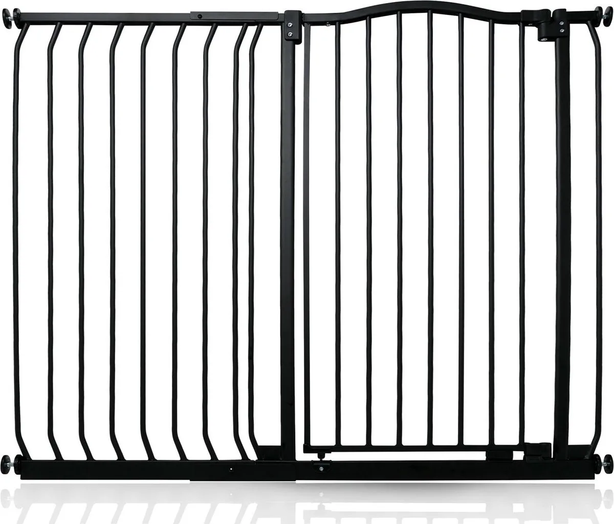 Klemhek met Gebogen Bovenkant, 116-125cm, Zwart, Hoog 100cm van Safetots in Zwart – productfoto