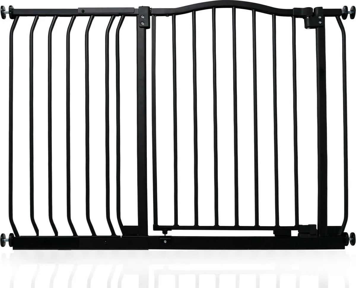 Klemhekje met Gebogen Bovenkant, 107cm - 116cm, Mat Zwart van Safetots in Zwart – productfoto
