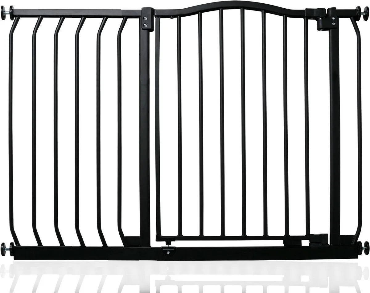 Klemhekje met Gebogen Bovenkant, 98cm - 107cm, Mat Zwart van Safetots in Zwart – productfoto