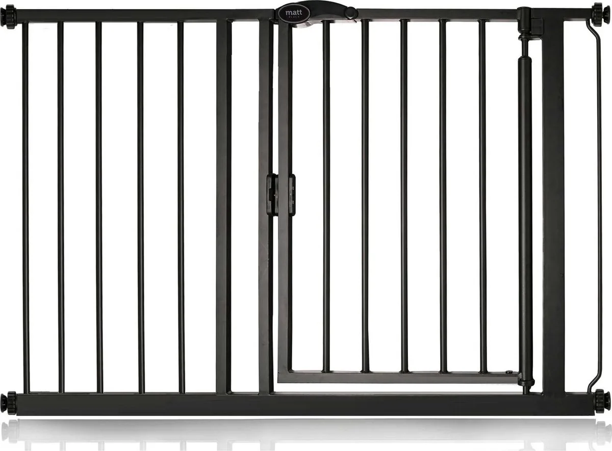 Self Closing Klemhek, Traphekje, 111cm - 118cm, Mat Zwart fra Safetots i Sort – produktbillede