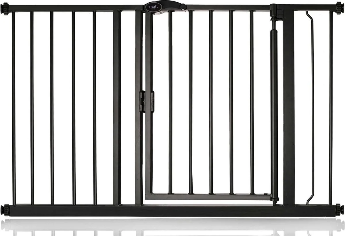 Self Closing Klemhek, Traphekje, 118,2cm - 125,2cm, Mat Zwart van Safetots in Zwart – productfoto