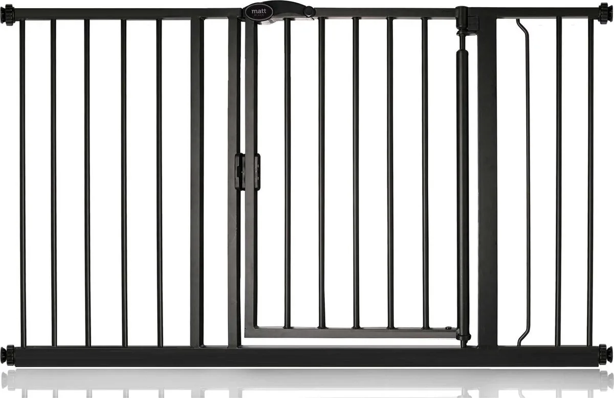 Self Closing Klemhek, Traphekje, 125,4cm - 132,4cm, Mat Zwart van Safetots in Zwart – productfoto