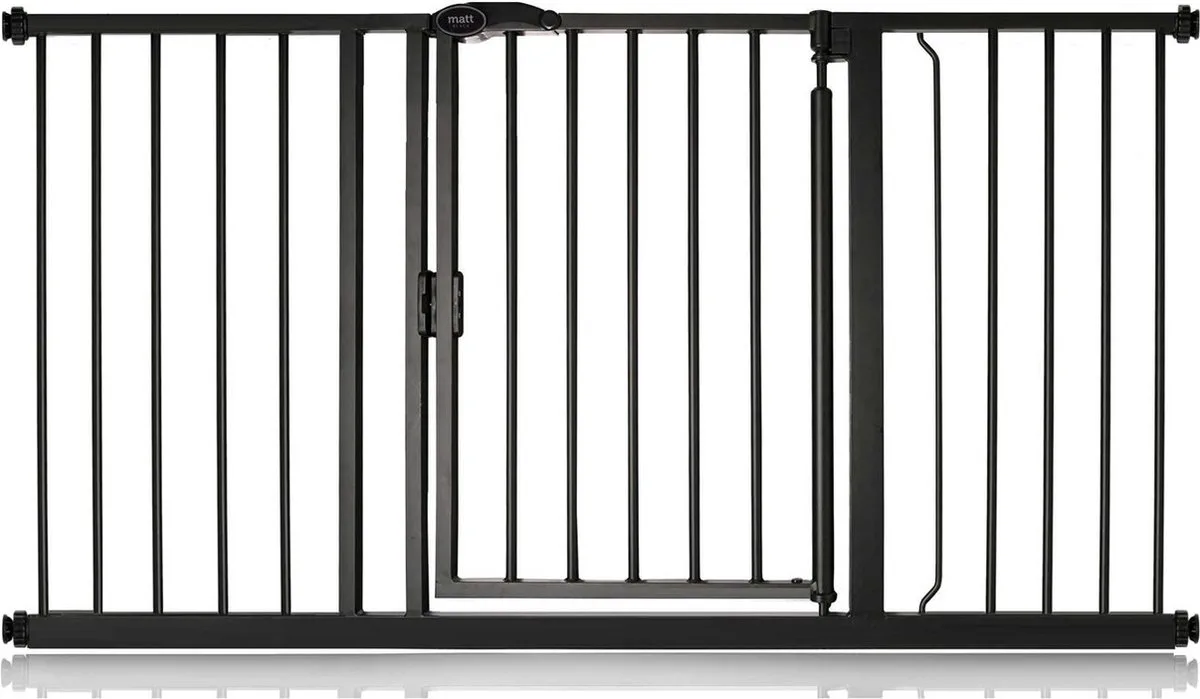 Self Closing Klemhek, Traphekje, 139,8cm - 146,8cm, Mat Zwart van Safetots in Zwart – productfoto