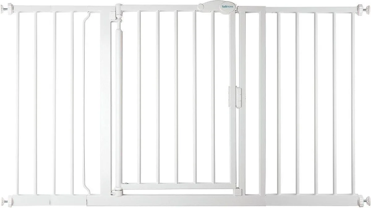 Self Closing Klemhek, Traphekje, 139,8cm - 146,8cm, Wit van Safetots in Wit – productfoto