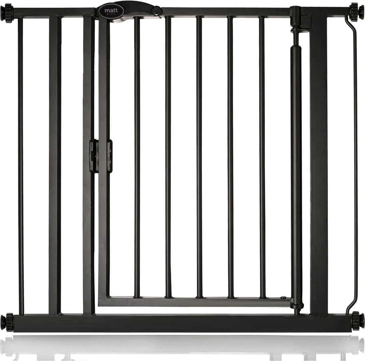 Self Closing Klemhek, Traphekje, 82,2cm - 89,2cm, Mat Zwart van Safetots in Zwart – productfoto