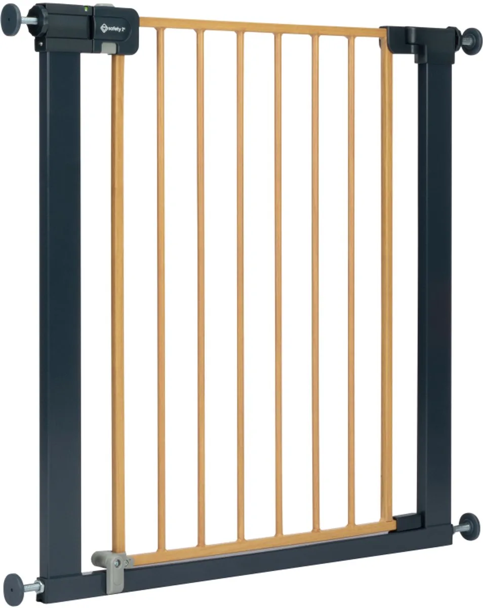 Easy Close Metal Traphekje - 73 t/m 80 cm - Uitbreidbaar -Klembevestiging van Safety 1st in Wood Effect – productfoto