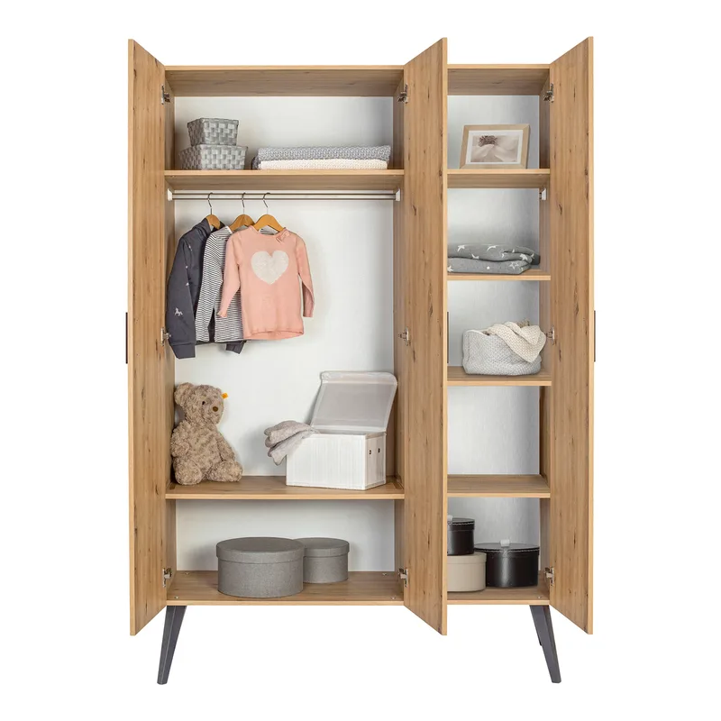 Kleiderschrank Morris Oak 3-türig by Schardt in Natural, 120 × 190 mm – product photo