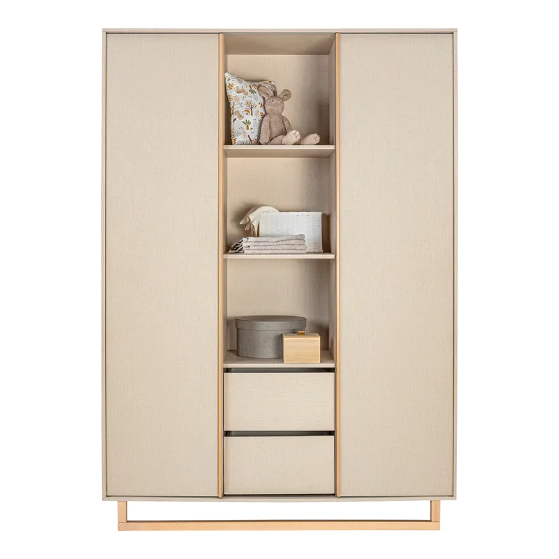 Kleiderschrank Terry 2-türig mit Mittelregal van Schardt in Naturel, 134,5 × 191 mm – productfoto