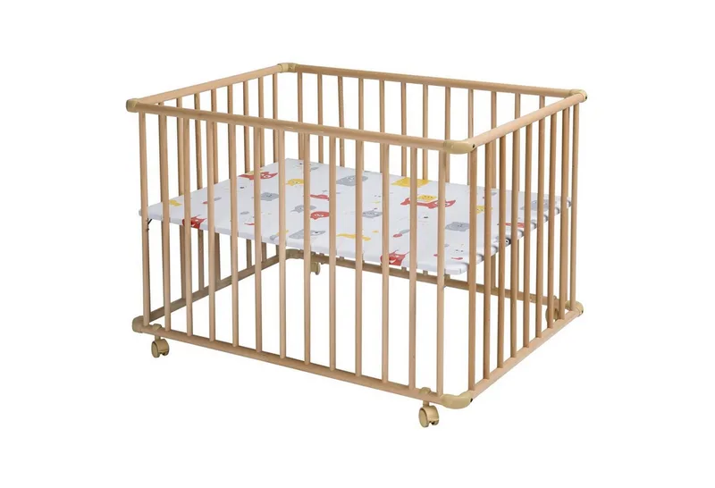 Laufgitter Laufgitter Basic 75 x 100 cm natur, Folie Monster, höhenverstellbar, Kst-Rollen by Schardt in Braun – product photo
