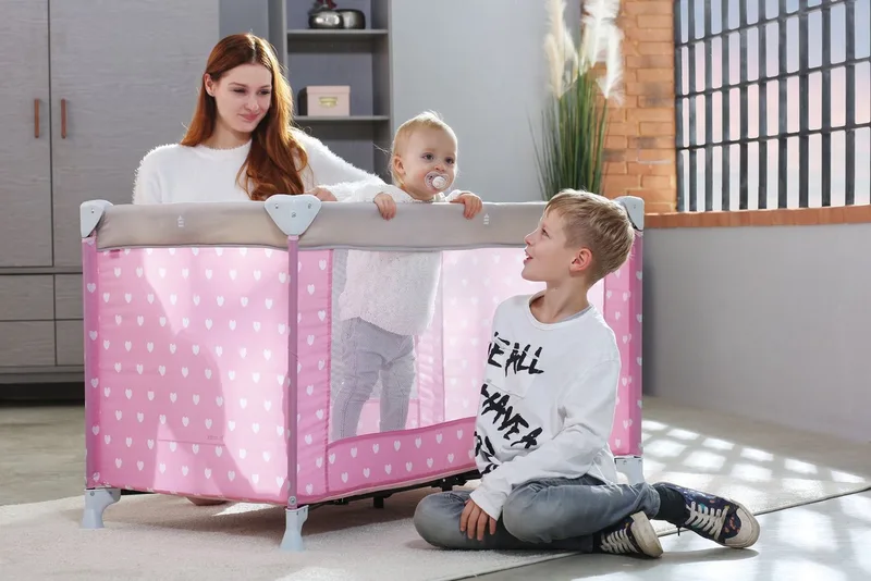 Reisebett 60x120 cm Herzchen de Schardt en Rose – photo produit 2 sur 2