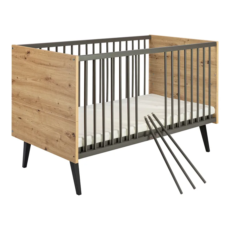 Schardt 3-tlg. Babyzimmer Morris Oak mit 3-türigem Kleiderschrank van Schardt in Naturel – productfoto 2 van 2