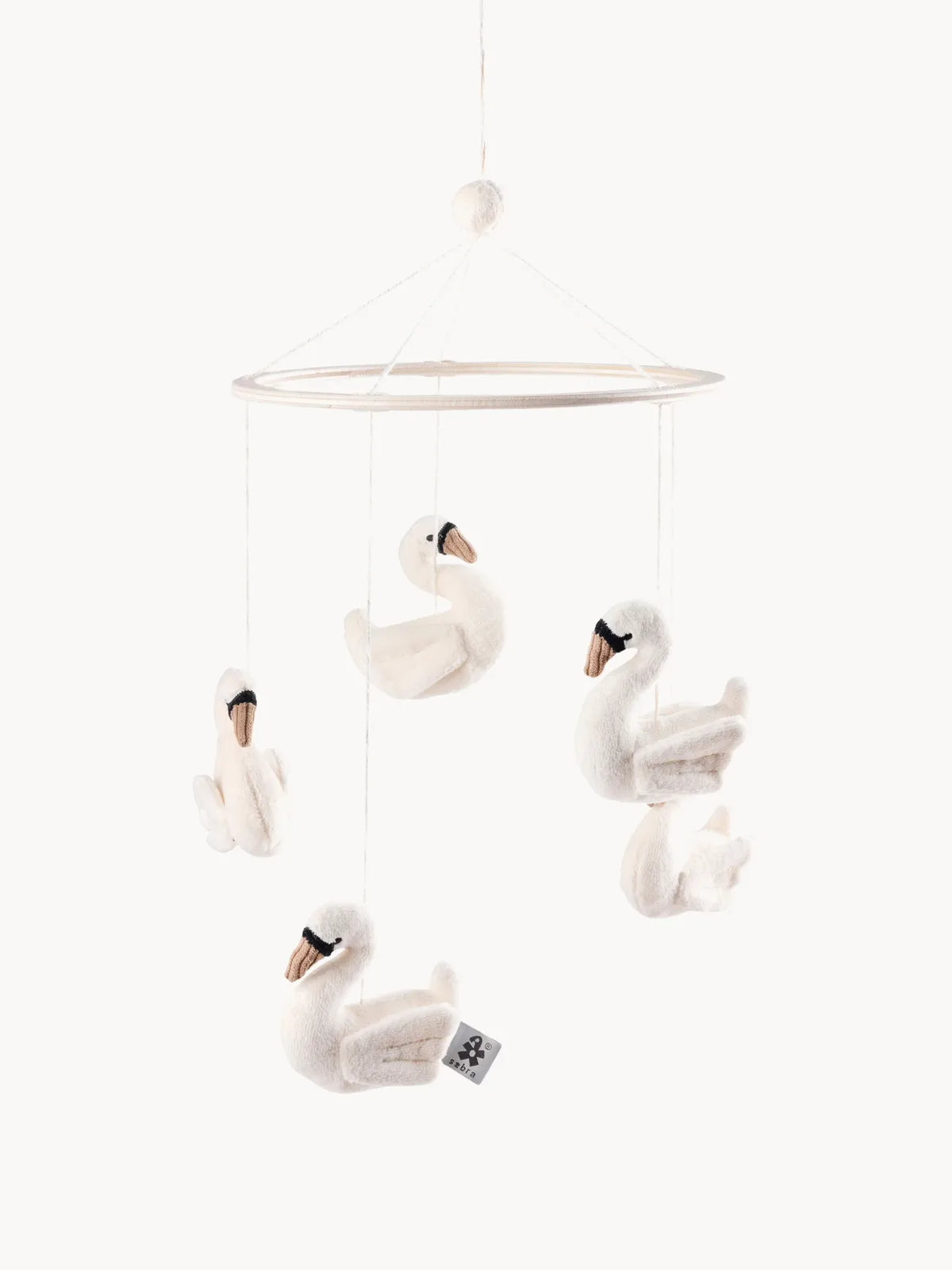 Handgemaakte mobiel Swans van Sebra – productfoto