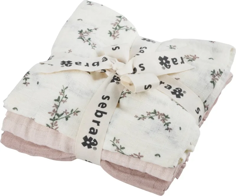 Hydrofiele Doeken Set - Powder Blossom Rose - 3 Stuks by Sebra in Multicolour – product photo