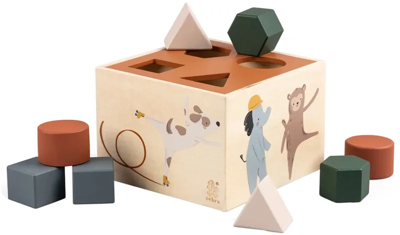 Teeny Toes / Busy Builders Houten Vormenstoof från Sebra i Hout naturel – produktbild