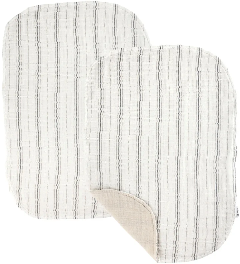 Verschoonmatje - 2-pack - Mousseline - Cream Stripe by Sebra – product photo