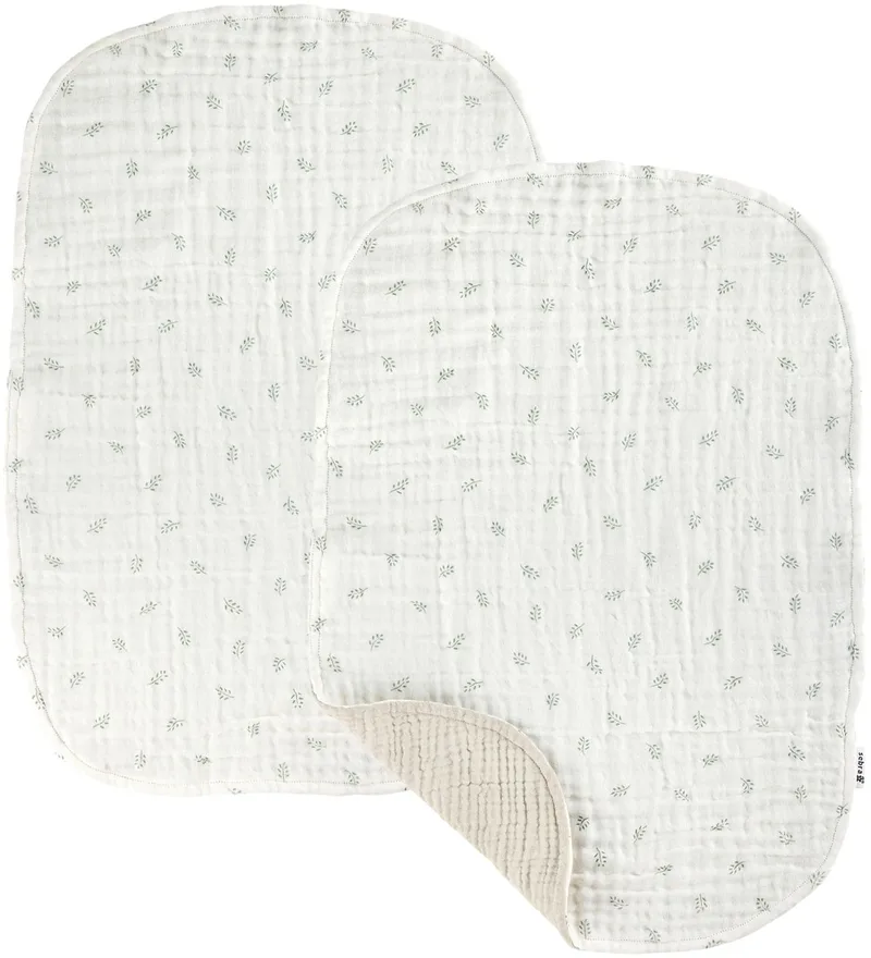 Verschoonmatje - 2-pack - Mousseline - Sophora-bladeren von Sebra – Produktfoto