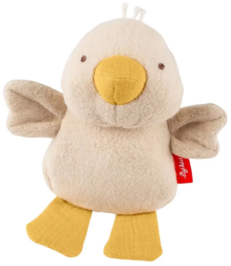baby rammelaar eend van katoen - grijpspeelgoed voor baby's. van sigikid in Meerkleurig – productfoto